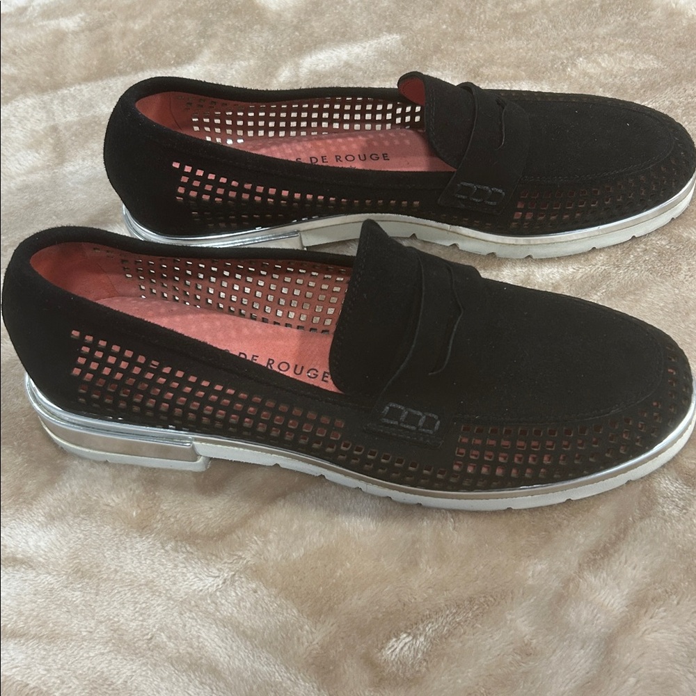 Black Suede womens Loafers EU 38.5 US 8.5 Italy comfy designer slip on luxury - Picture 14 of 16